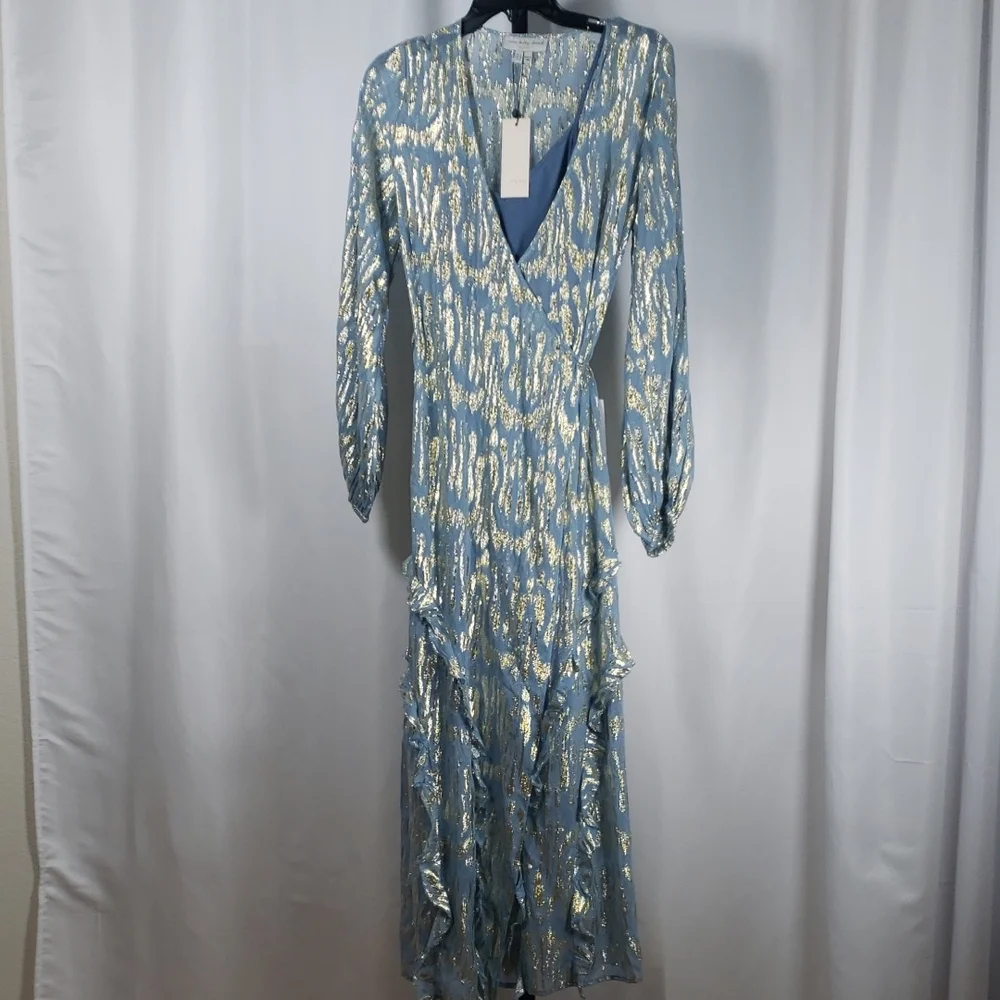 Never Fully Dressed Blue Lottie Wrap Dress - SZ 6 - NWT - Picture 5 of 12